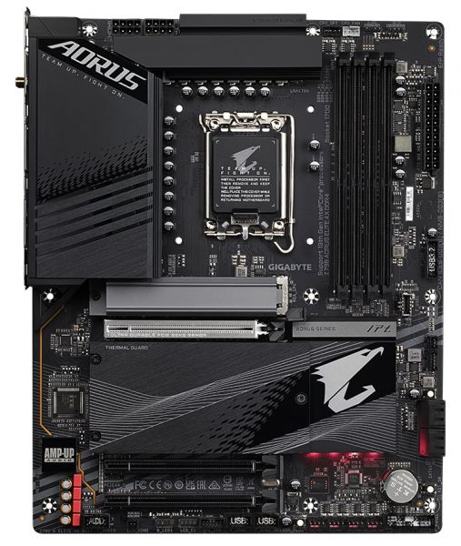   LGA1700, Gigabyte Z790 AORUS ELITE AX DDR4, Z790, 4xDDR4, Int.Video(CPU), 4xSATA3, 4xM.2, 1xPCI-E 16x 5.0, 1xPCI-E 16x 4.0, 1xPCI-E 16x 3.0, Realtek 7.1, Realtek 2.5GbE, WiFi 6, Bluetooth 5.3, 9xUSB3.2/8xUSB2.0, HDMI/DP, ATX -  2