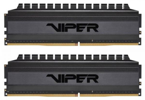 ' 16Gb x 2 (32Gb Kit) DDR4, 3000 MHz, Patriot Viper 4, Blackout, 16-18-18-36, 1.35V,   (PVB432G300C6K) -  1