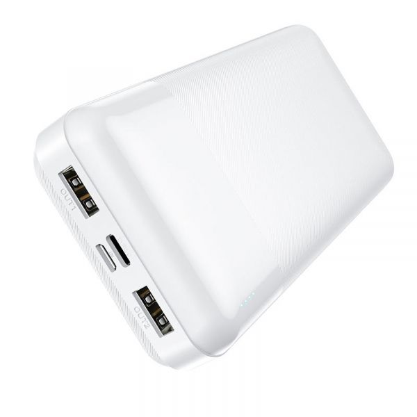    20000 mAh, Hoco J72A "Easy Travel", White, 2xUSB, LED   -  1