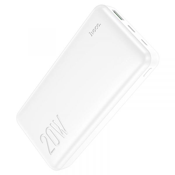    20000 mAh, Hoco J87A "Tacker", White, 20 , USB / Type-C, PD3.0, QC3.0, LED    -  1