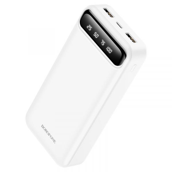    20000 mAh, Borofone BJ14A "Freeway", White, 2xUSB / Type-C, LED    -  1