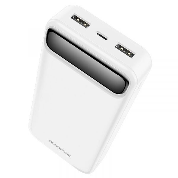    20000 mAh, Borofone BJ14A "Freeway", White, 2xUSB / Type-C, LED    -  3