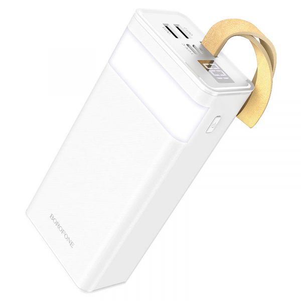    30000 mAh, Borofone BJ18A "Coolmy", White, 2xUSB / Type-C, LED   , LED  -  1