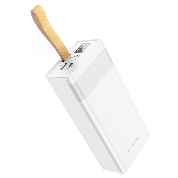    30000 mAh, Borofone BJ18A "Coolmy", White, 2xUSB / Type-C, LED   , LED  -  2