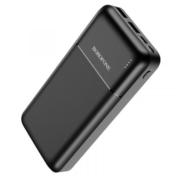    20000 mAh, Borofone BJ16A "Cube", Black, 2xUSB / Type-C, LED    -  1