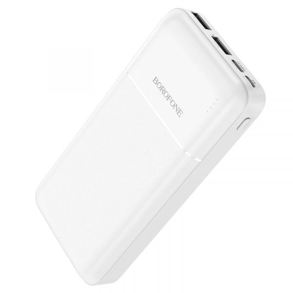    20000 mAh, Borofone BJ16A "Cube", White, 2xUSB / Type-C, LED    -  1