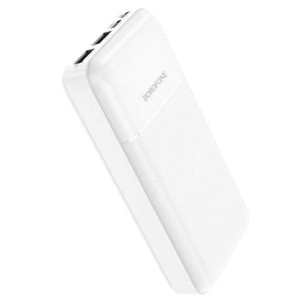    20000 mAh, Borofone BJ16A "Cube", White, 2xUSB / Type-C, LED    -  2