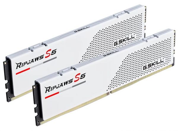  16Gb x 2 (32Gb Kit) DDR5, 6000 MHz, G.Skill Ripjaws S5, White, 32-38-38-96, 1.35V,   (F5-6000J3238F16GX2-RS5W) -  2