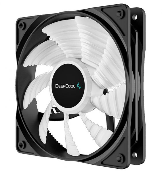  120 , Deepcool RF120W, Black, 120x120x25 ,  LED , 1300 /, 21.9 dB, 3-pin/Molex,   (DP-FLED-RF120-WH) -  2