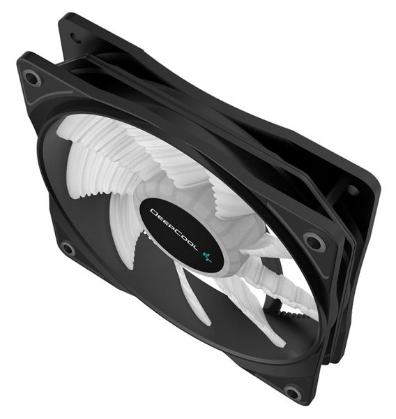  120 , Deepcool RF120W, Black, 120x120x25 ,  LED , 1300 /, 21.9 dB, 3-pin/Molex,   (DP-FLED-RF120-WH) -  4