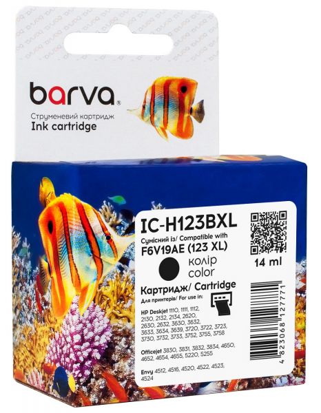  HP 123XL (F6V19AE), Black, DeskJet 2130, 14 , Barva (IC-H123BXL) -  1