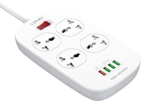   2  LDNIO SC4407, 3  + 4 USB, 2 ,  30,75, White/Black, Box -  3