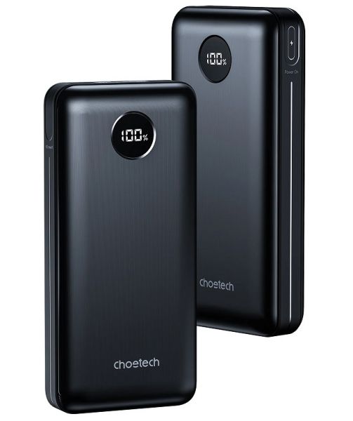    20000 mAh, Choetech B653, Black, 45 , 2xUSB / Type-C, PD3.0, QC3.0, LED    -  1