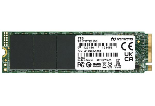   M.2 1Tb, Transcend 115S, PCI-E 3.0 x4, 3D TLC, 3200/2000 MB/s (TS1TMTE115S) -  1