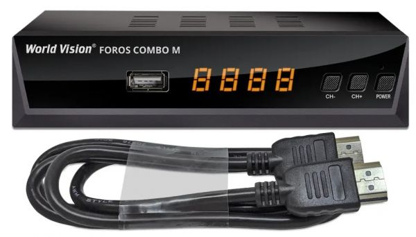 TV-   World Vision Foros Combo M T2/S2, Black, HDMI, 2xUSB,   -  1