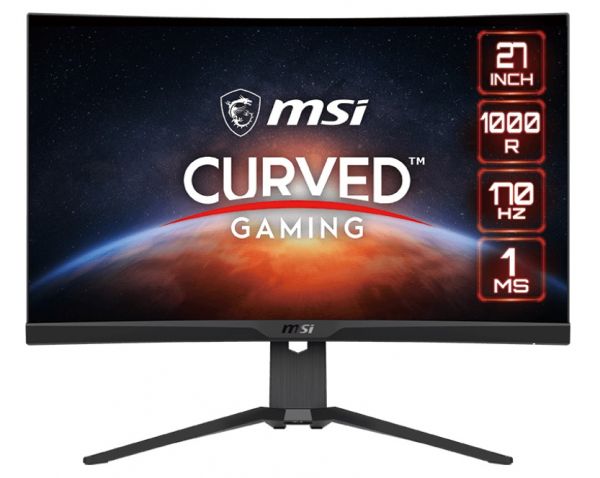   27" MSI G272CQP, Black, WLED, VA, 2560x1440 (16:9), 1 , 170 , 300 /, 3000:1, 1000R, 178/178, 2xHDMI/DP, VESA 100x100 , FreeSync Premium -  1