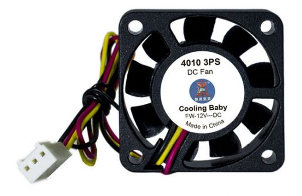  40 , Cooling Baby, Black, 404010 , 5000 /, 22 , 12V / 0.11A, 3-pin (4010 3PS) -  1