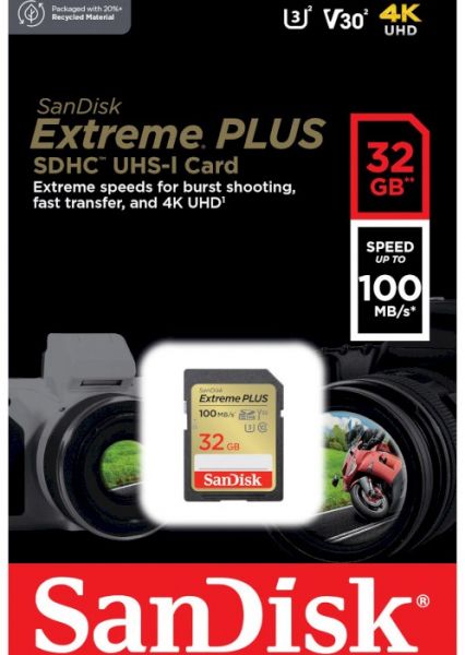  '  ' SDHC, 32Gb, SanDisk Extreme Plus, Class10 UHS-I U3 V30,  100/60 / (SDSDXWT-032G-GNCIN) -  4