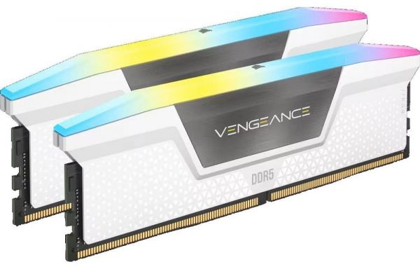  32Gb x 2 (64Gb Kit) DDR5, 6000 MHz, Corsair Vengeance RGB, White, 40-40-40-77, 1.35V,   (CMH64GX5M2B6000C40W) -  1