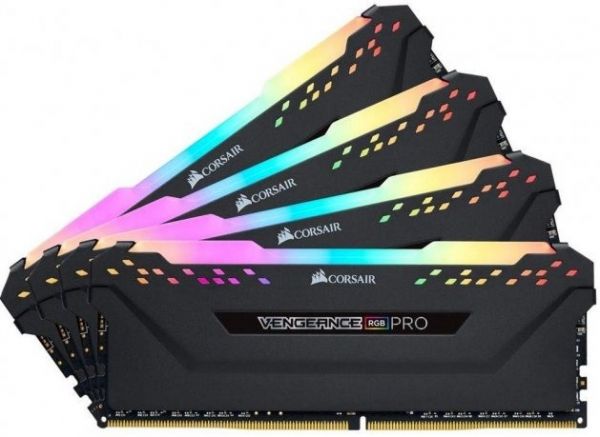  8Gb x 4 (32Gb Kit) DDR4, 3600 MHz, Corsair Vengeance RGB Pro, Black, 18-22-22-42, 1.35V,   (CMW32GX4M4D3600C18) -  1