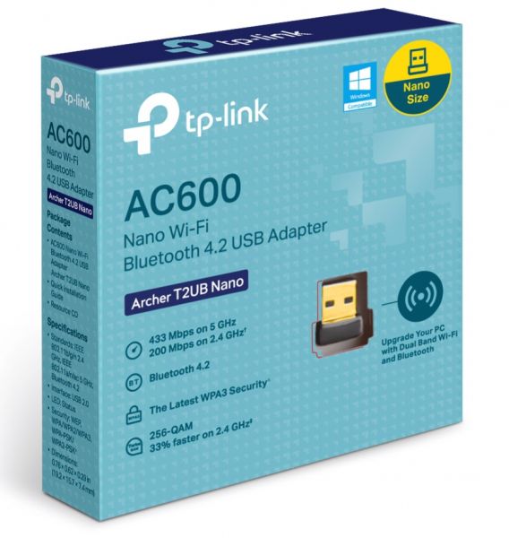   USB TP-LINK Archer T2UB Nano, 802.11ac Dual Band USB Adapter, mini-size, USB 2.0 -  2