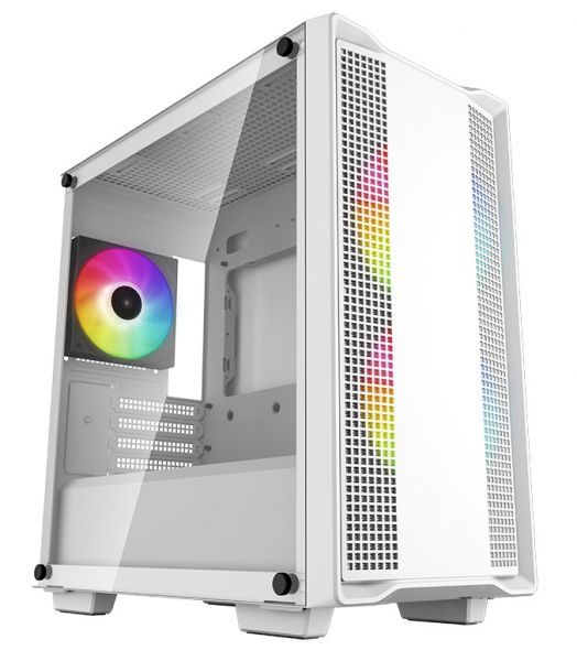  Deepcool CC360 ARGB, White,  , Mini Tower, Micro ATX / Mini ITX, . CPU - 165  / GPU - 320 , 1xUSB 3.0 / 1xUSB 2.0, 3x120  ARGB,      (R-CC360-WHAPM3-G-1) -  1