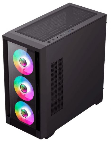  GameMax Defender TG Black,  , Mini Tower, Micro ATX / Mini ITX, 1xUSB 3.1, 2xUSB 2.0, 4x120  LED, 461x210450  -  4