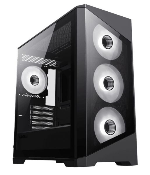  GameMax Destroyer TGB Black,  , Mini Tower, Micro ATX / Mini ITX, 1xUSB 3.1, 2xUSB 2.0, 4x120  LED, 461x210450  -  1