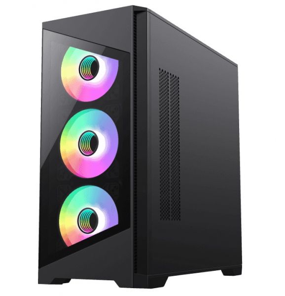  GameMax Destroyer TGB Black,  , Mini Tower, Micro ATX / Mini ITX, 1xUSB 3.1, 2xUSB 2.0, 4x120  LED, 461x210450  -  3