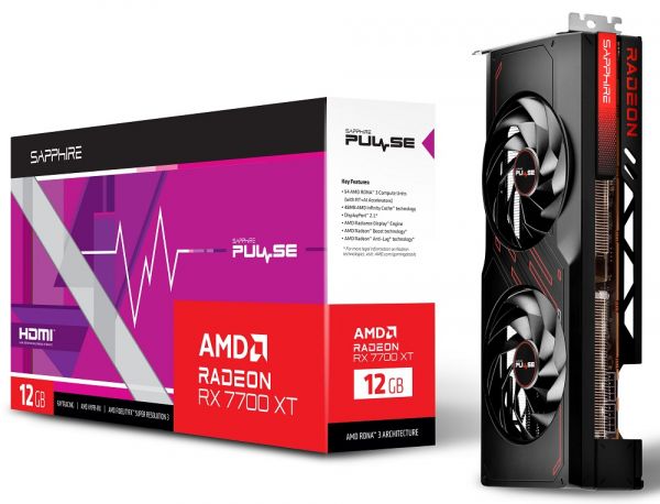 ³ Radeon RX 7700 XT, Sapphire, PULSE, 12Gb GDDR6, 192-bit, 2xHDMI/2xDP, 2544/18000 MHz, 2x8-pin (11335-04-20G) -  7
