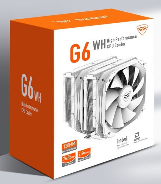    PcCooler G6, White, /, 2x130 ,  Intel 1700/1200/115x/20xx, AMD AM5/AM4,  156 ,  260  -  6