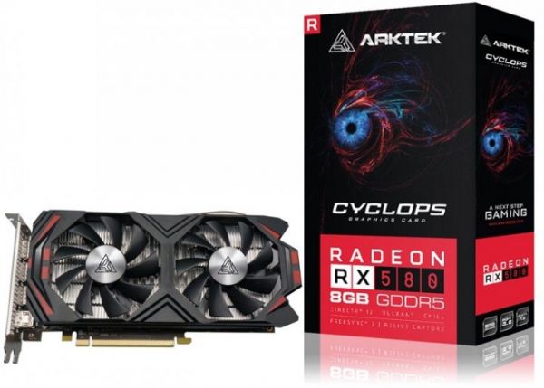 ³ Radeon RX 580, Arktek, 8Gb GDDR5, 256-bit, HDMI/3xDP, 1244/8000 MHz, 6-pin (AKR580D5S8GH1) -  1