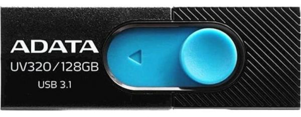 USB 3.0 Flash Drive 128Gb ADATA AUV320, Black/Blue (AUV320-128G-RBKBL) -  1