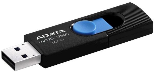 USB 3.0 Flash Drive 128Gb ADATA AUV320, Black/Blue (AUV320-128G-RBKBL) -  3