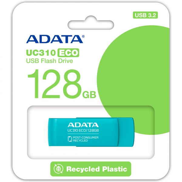 USB 3.2 Flash Drive 128Gb ADATA UC310 Eco, Green (UC310E-128G-RGN) -  4