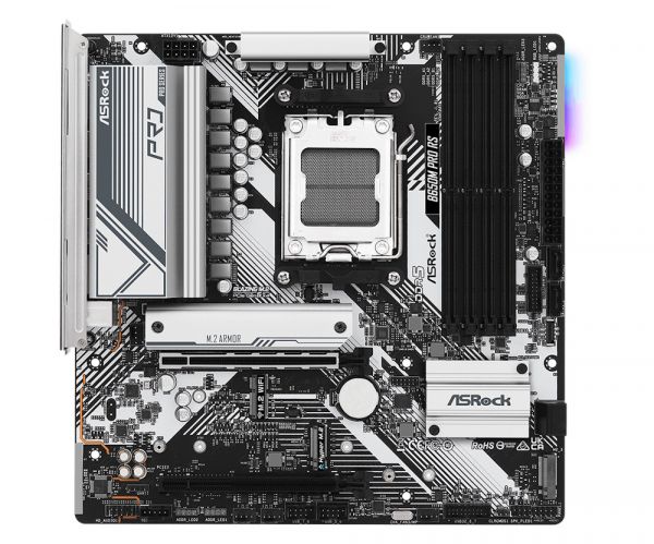   AM5 ASRock B650M Pro RS, B650, 4xDDR5, Int.Video (CPU), 4xSATA3, 2xM.2, 1xPCI-E 4.0 x16, 1xPCI-E 3.0 x16, ALC897, 1xM.2 (Key E), RTL8125BG, 9xUSB3.2/8xUSB2.0, HDMI/DP, CrossFire, MicroATX -  3