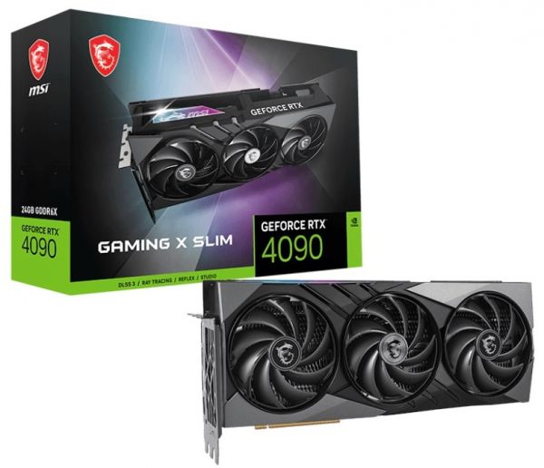 ³ GeForce RTX 4090, MSI, GAMING X SLIM, 24Gb GDDR6X, 384-bit, 2xHDMI/2xDP, 2610/21000 MHz, 16-pin (RTX 4090 GAMING X SLIM 24G) -  1