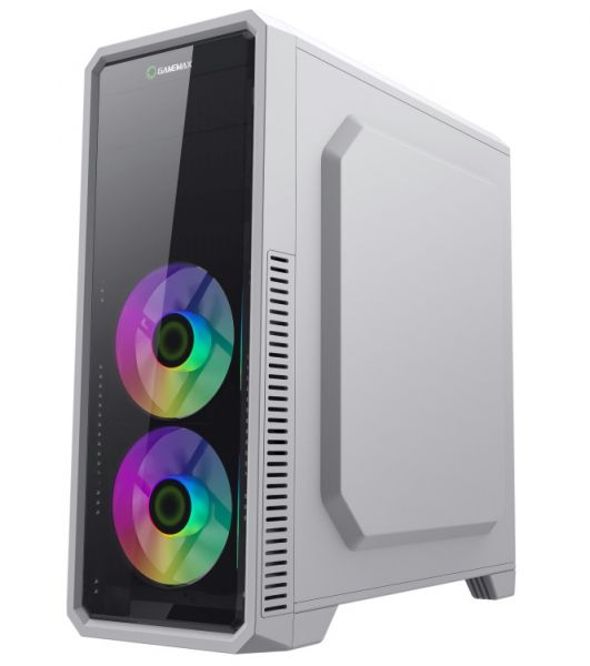  GameMax G561-FRGB White,  , Midi Tower, ATX / Micro ATX / Mini ITX, 1USB 3.0, 2USB 2.0, 3x120  LED, 412x180x435 , 0.5 , 4.0  -  3