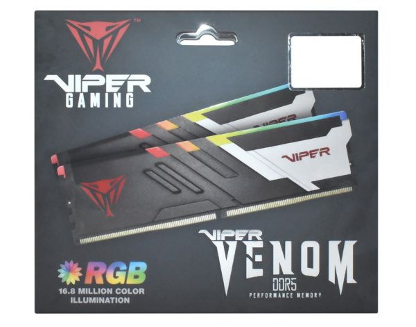 ' 16Gb x 2 (32Gb Kit) DDR5, 6800 MHz, Patriot Venom RGB, Black, 34-44-44-84, 1.4V,   (PVVR532G680C34K) -  4