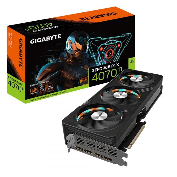  GeForce RTX 4070 Ti, Gigabyte, GAMING OC V2, 12Gb GDDR6X, 192-bit, HDMI/3xDP, 2640/21000 MHz, 16-pin (GV-N407TGAMING OCV2-12GD) -  1