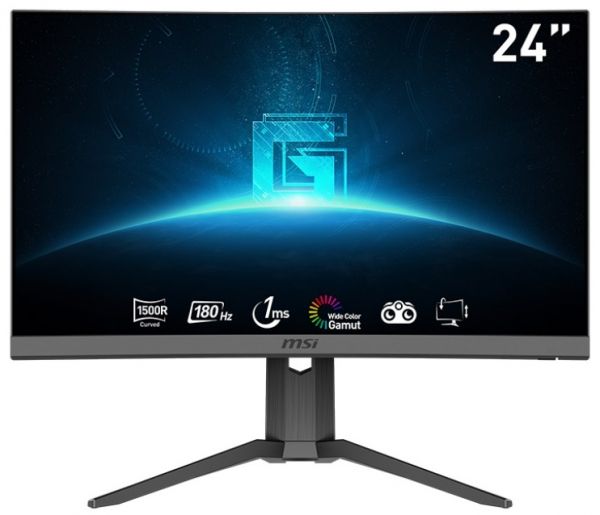   23.8" MSI G24C6P E2, Black, WLED, VA, 1920x1080 (16:9), 1 , 180 , 250 /, 3000:1, 1500R, 178/178, 2xHDMI/DP, VESA 100x100 , Adaptive Sync -  1