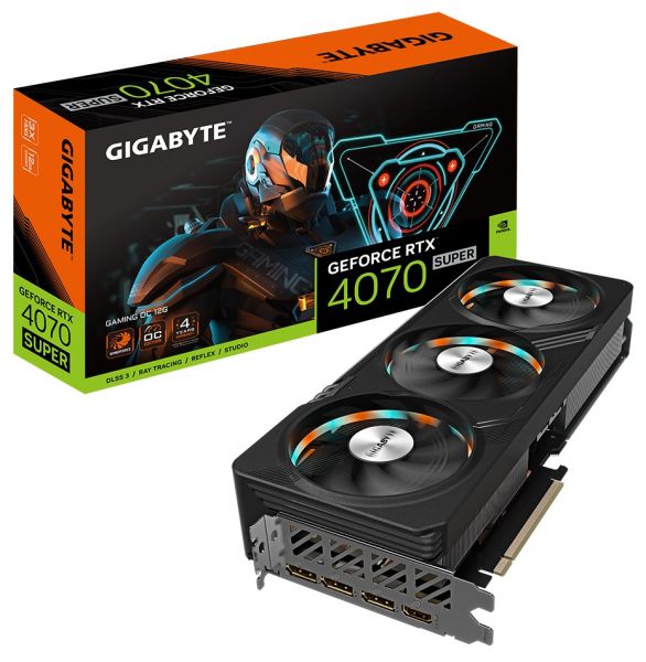  GeForce RTX 4070 SUPER, Gigabyte, GAMING OC, 12Gb GDDR6X, 192-bit, HDMI/3xDP, 2565/21000 MHz, 16-pin (GV-N407SGAMING OC-12GD) -  1