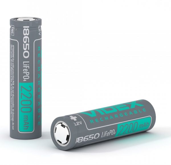  18650, 2200 mAh, Videx, 1 , LiFePO4, 3.2V,  , Bulk -  1