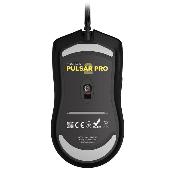  Hator Pulsar 2 Pro, Black, USB,  ( PixArt 3335), 500 - 16000 dpi, RGB ,  Kailh GM8.0,  , 1.8  (HTM-520) -  5