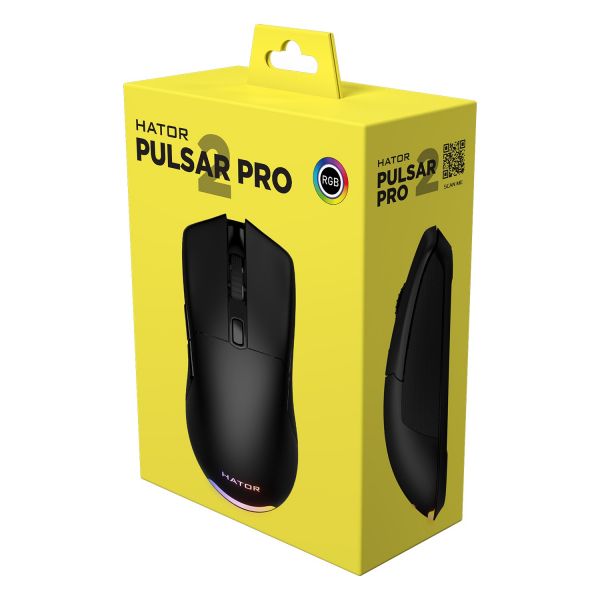  Hator Pulsar 2 Pro, Black, USB,  ( PixArt 3335), 500 - 16000 dpi, RGB ,  Kailh GM8.0,  , 1.8  (HTM-520) -  6