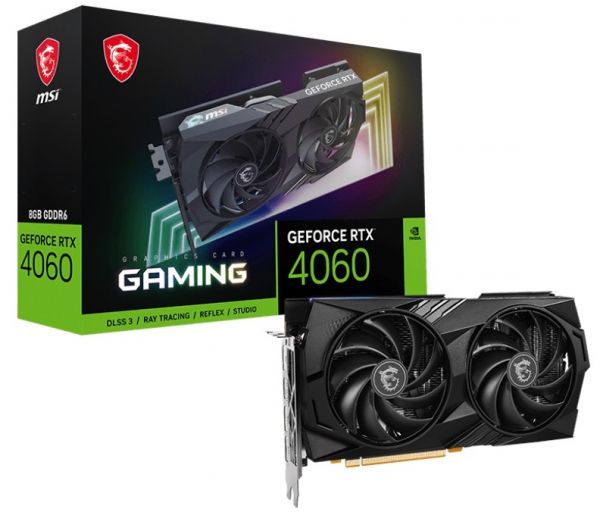  GeForce RTX 4060, MSI, GAMING, 8Gb GDDR6, 128-bit, HDMI/3xDP, 2475/17000 MHz, 8-pin (RTX 4060 GAMING 8G) -  1