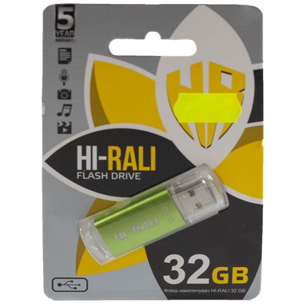 USB Flash Drive 32Gb Hi-Rali Rocket series Green / HI-32GBVCGR -  1