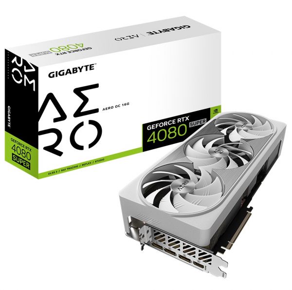 ³ GeForce RTX 4080 SUPER, Gigabyte, AERO OC, 16Gb GDDR6X, 256-bit, HDMI/3xDP, 2595/23000 MHz, 16-pin (GV-N408SAERO OC-16GD) -  1