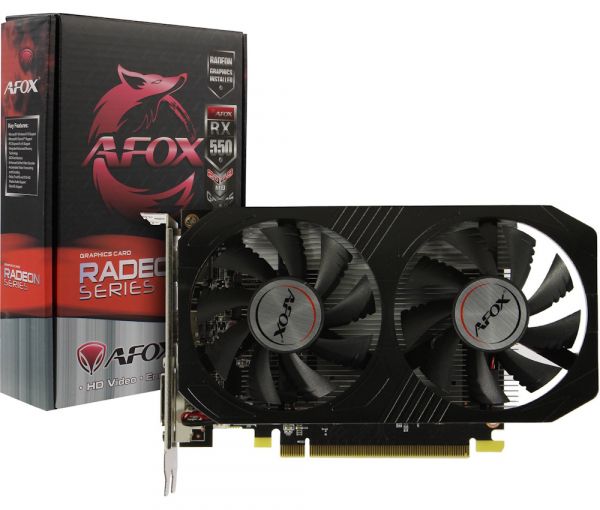 ³ Radeon RX 550, AFOX, 2Gb GDDR5, 128-bit, DVI/HDMI/DP, 1183/6000 MHz (AFRX550-2048D5H4-V6) -  1