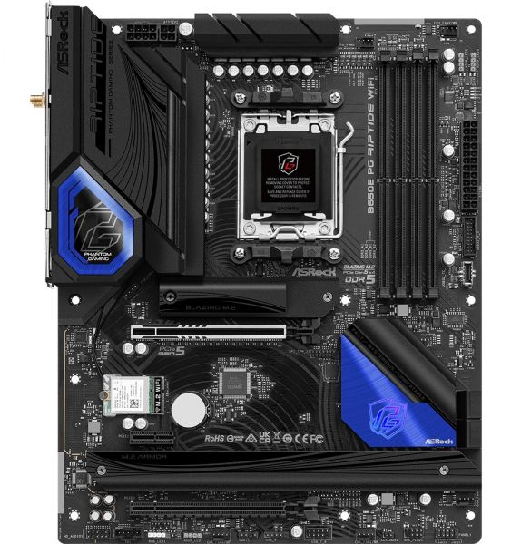   AM5 ASRock B650E PG Riptide WiFi, B650, 4xDDR5, Int.Video (CPU), 4xSATA3, 3xM.2, 1xPCI-E 5.0 x16, 1xPCI-E 3.0 x16, 1xPCI-E 4.0 x1, ALC897, E3100G, WiFi 6E, Bluetooth 5.3, 7xUSB3.2/9xUSB2.0, HDMI, ATX -  2